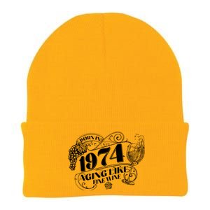 Born In 1974 50th Birthday Aging Like Fine Wine Knit Cap Winter Beanie