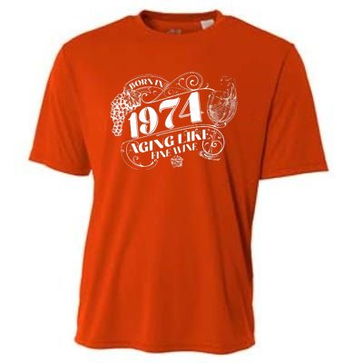 Born In 1974 50th Birthday Aging Like Fine Wine Cooling Performance Crew T-Shirt