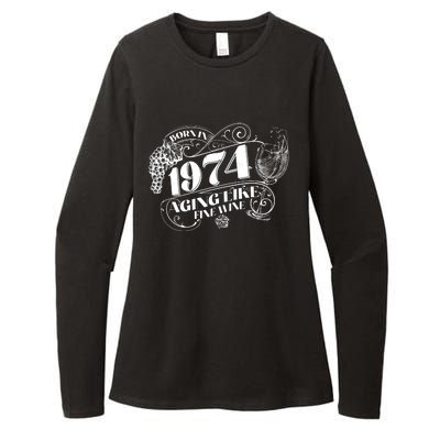 Born In 1974 50th Birthday Aging Like Fine Wine Womens CVC Long Sleeve Shirt