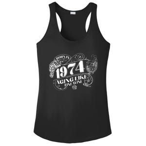 Born In 1974 50th Birthday Aging Like Fine Wine Ladies PosiCharge Competitor Racerback Tank