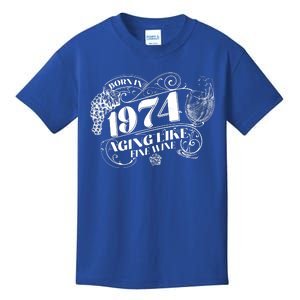 Born In 1974 50th Birthday Aging Like Fine Wine Kids T-Shirt