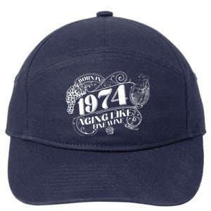 Born In 1974 50th Birthday Aging Like Fine Wine 7-Panel Snapback Hat