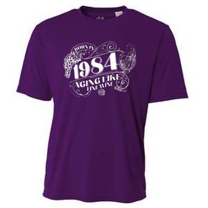 Born In 1984 40th Birthday Aging Like Fine Wine Cooling Performance Crew T-Shirt