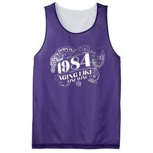 Born In 1984 40th Birthday Aging Like Fine Wine Mesh Reversible Basketball Jersey Tank