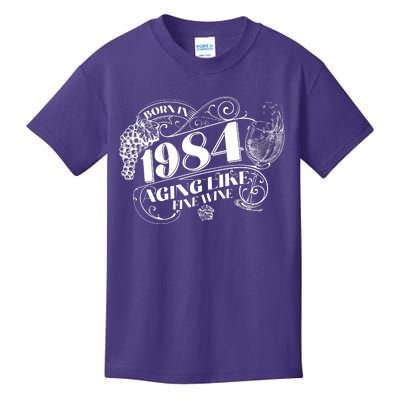 Born In 1984 40th Birthday Aging Like Fine Wine Kids T-Shirt