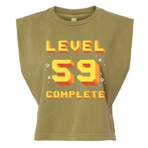 Born In 1962 Level 59 Complete 59th Birthday Retro Gaming Great Gift Garment-Dyed Women's Muscle Tee