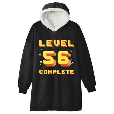 Born In 1965 Level 56 Complete 56th Birthday Retro Gaming Gift Hooded Wearable Blanket