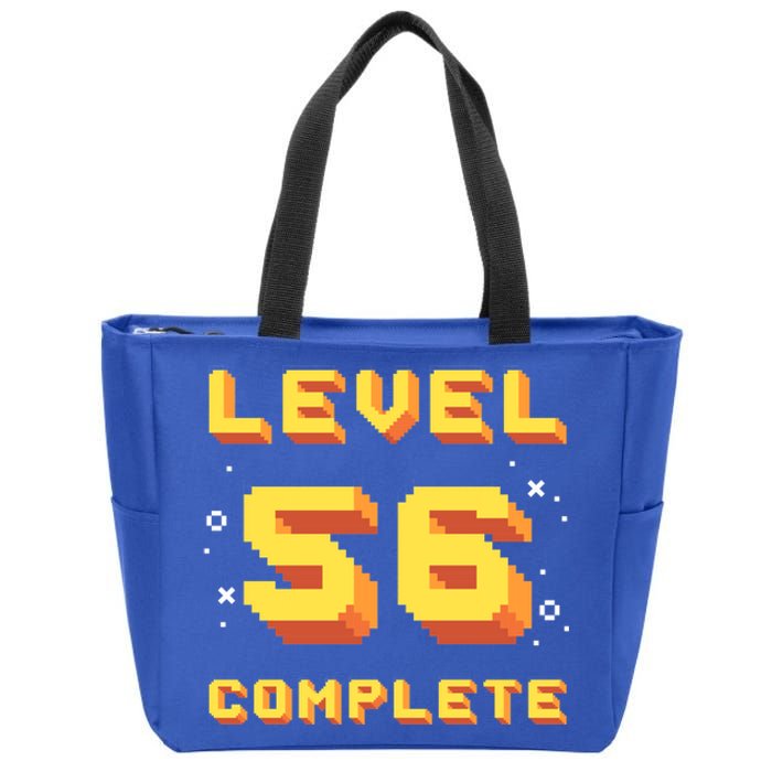 Born In 1965 Level 56 Complete 56th Birthday Retro Gaming Gift Zip Tote Bag