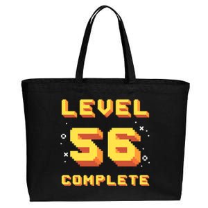 Born In 1965 Level 56 Complete 56th Birthday Retro Gaming Gift Cotton Canvas Jumbo Tote