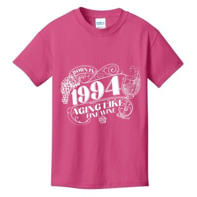 Born In 1994 30th Birthday Aging Like Fine Wine Kids T-Shirt