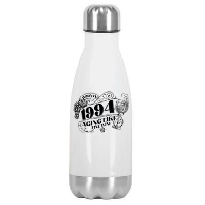 Born In 1994 30th Birthday Aging Like Fine Wine Stainless Steel Insulated Water Bottle