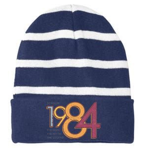 Born In 1984 For Husband The Man The Myth The Legend Striped Beanie with Solid Band