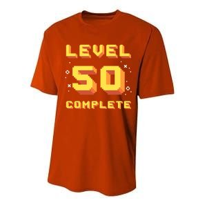 Born In 1971 Level 50 Complete 50th Birthday Retro Gaming Gift Performance Sprint T-Shirt