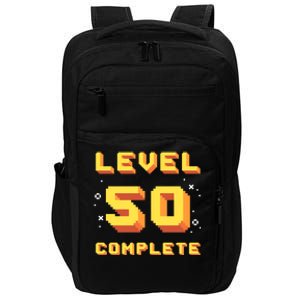 Born In 1971 Level 50 Complete 50th Birthday Retro Gaming Gift Impact Tech Backpack