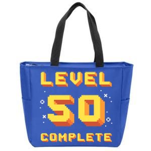 Born In 1971 Level 50 Complete 50th Birthday Retro Gaming Gift Zip Tote Bag