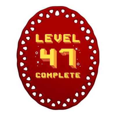 Born In 1974 Level 47 Complete 47th Birthday Retro Gaming Cute Gift Ceramic Oval Ornament