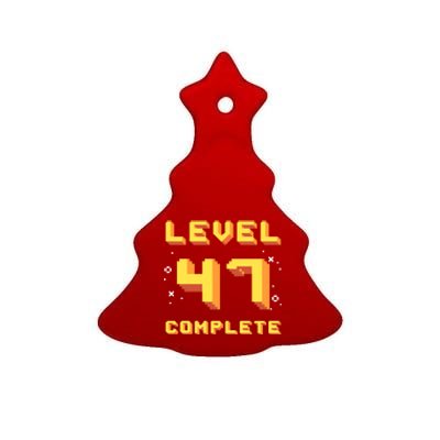 Born In 1974 Level 47 Complete 47th Birthday Retro Gaming Cute Gift Ceramic Tree Ornament