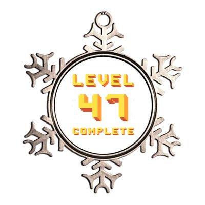 Born In 1974 Level 47 Complete 47th Birthday Retro Gaming Cute Gift Metallic Star Ornament