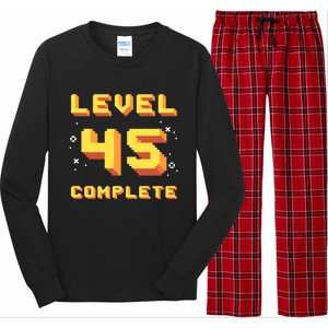 Born In 1976 Level 45 Complete 45th Birthday Retro Gaming Gift Long Sleeve Pajama Set