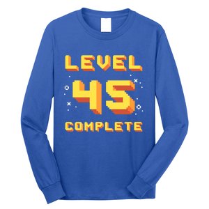 Born In 1976 Level 45 Complete 45th Birthday Retro Gaming Gift Long Sleeve Shirt