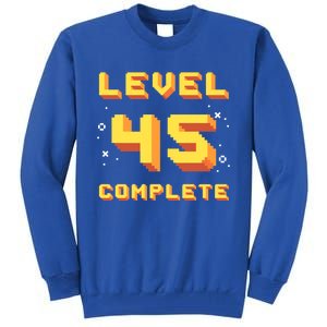 Born In 1976 Level 45 Complete 45th Birthday Retro Gaming Gift Tall Sweatshirt