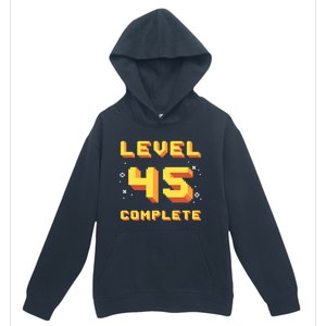 Born In 1976 Level 45 Complete 45th Birthday Retro Gaming Gift Urban Pullover Hoodie