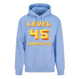 Born In 1976 Level 45 Complete 45th Birthday Retro Gaming Gift Unisex Surf Hoodie