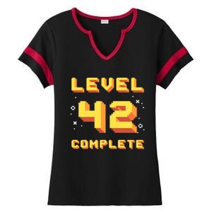 Born In 1979 Level 42 Complete 42th Birthday Retro Gaming Gift Ladies Halftime Notch Neck Tee