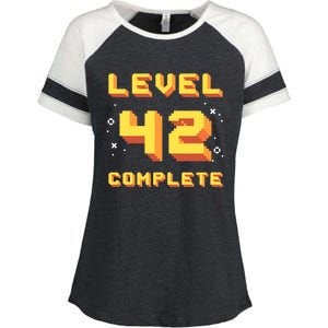 Born In 1979 Level 42 Complete 42th Birthday Retro Gaming Gift Enza Ladies Jersey Colorblock Tee