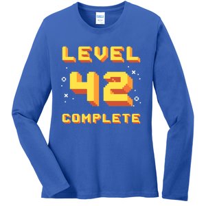 Born In 1979 Level 42 Complete 42th Birthday Retro Gaming Gift Ladies Long Sleeve Shirt