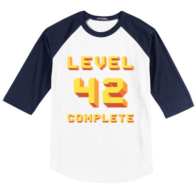 Born In 1979 Level 42 Complete 42th Birthday Retro Gaming Gift Baseball Sleeve Shirt