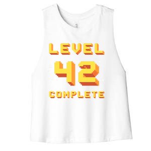 Born In 1979 Level 42 Complete 42th Birthday Retro Gaming Gift Women's Racerback Cropped Tank