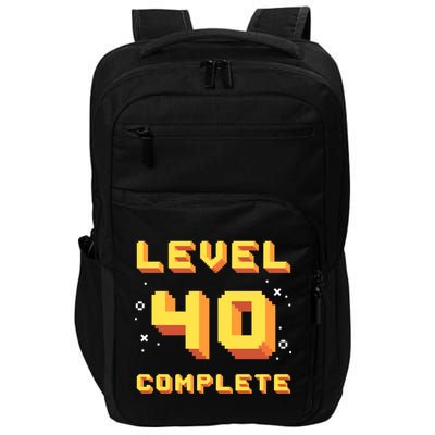Born In 1981 Level 40 Complete 40th Birthday Retro Gaming Gift Impact Tech Backpack