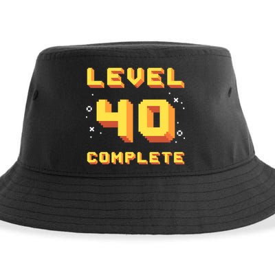 Born In 1981 Level 40 Complete 40th Birthday Retro Gaming Gift Sustainable Bucket Hat