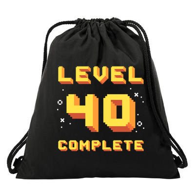 Born In 1981 Level 40 Complete 40th Birthday Retro Gaming Gift Drawstring Bag