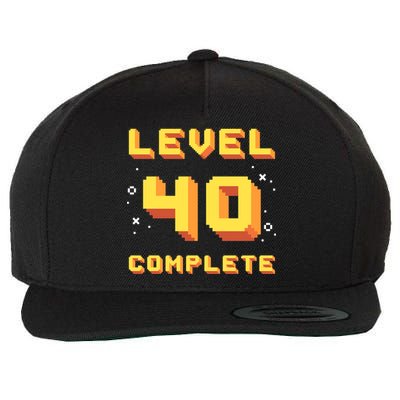 Born In 1981 Level 40 Complete 40th Birthday Retro Gaming Gift Wool Snapback Cap