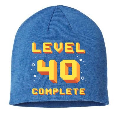 Born In 1981 Level 40 Complete 40th Birthday Retro Gaming Gift Sustainable Beanie