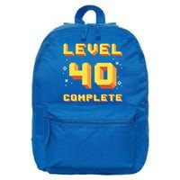 Born In 1981 Level 40 Complete 40th Birthday Retro Gaming Gift 16 in Basic Backpack