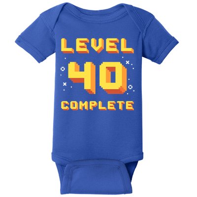Born In 1981 Level 40 Complete 40th Birthday Retro Gaming Gift Baby Bodysuit