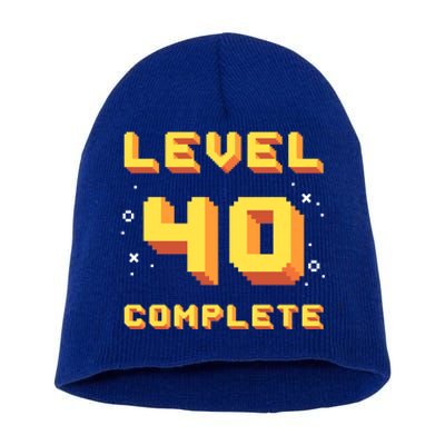 Born In 1981 Level 40 Complete 40th Birthday Retro Gaming Gift Short Acrylic Beanie