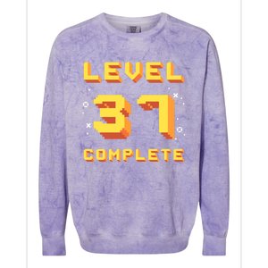 Born In 1984 Level 37 Complete 37th Birthday Retro Gaming Meaningful Gift Colorblast Crewneck Sweatshirt