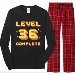 Born In 1985 Level 36 Complete 36th Birthday Retro Gaming Gift Long Sleeve Pajama Set