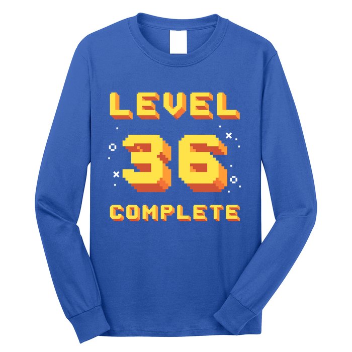 Born In 1985 Level 36 Complete 36th Birthday Retro Gaming Gift Long Sleeve Shirt