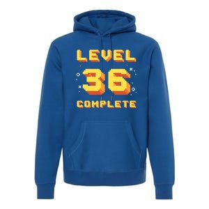 Born In 1985 Level 36 Complete 36th Birthday Retro Gaming Gift Premium Hoodie