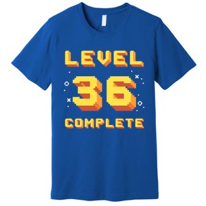 Born In 1985 Level 36 Complete 36th Birthday Retro Gaming Gift Premium T-Shirt