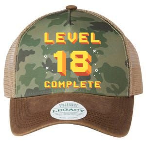 Born In 2003 Level 18 Complete 18th Birthday Retro Gaming Gift Legacy Tie Dye Trucker Hat