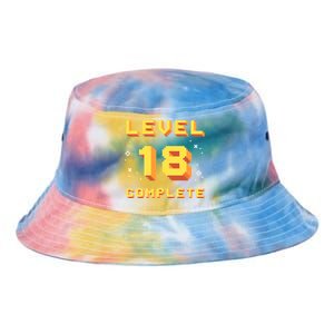 Born In 2003 Level 18 Complete 18th Birthday Retro Gaming Gift Tie Dye Newport Bucket Hat