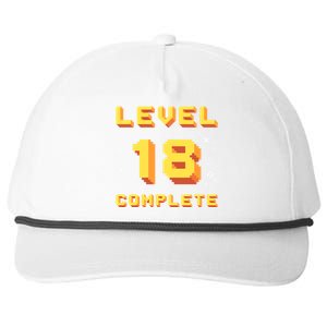 Born In 2003 Level 18 Complete 18th Birthday Retro Gaming Gift Snapback Five-Panel Rope Hat