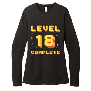 Born In 2003 Level 18 Complete 18th Birthday Retro Gaming Gift Womens CVC Long Sleeve Shirt