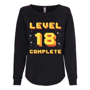 Born In 2003 Level 18 Complete 18th Birthday Retro Gaming Gift Womens California Wash Sweatshirt